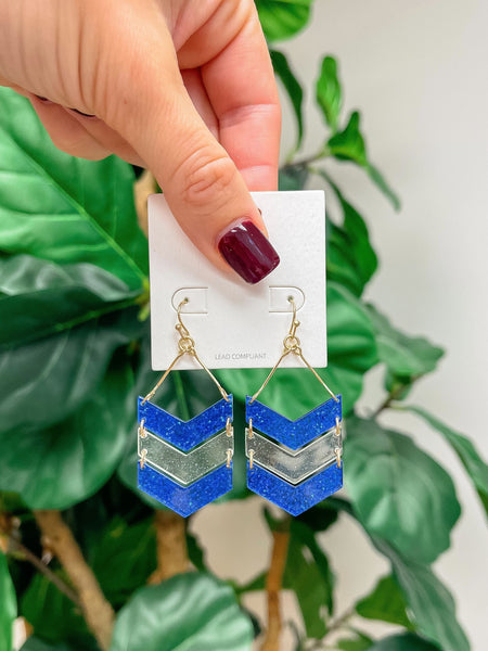 Glitter Game Day Arrow Dangle Earrings