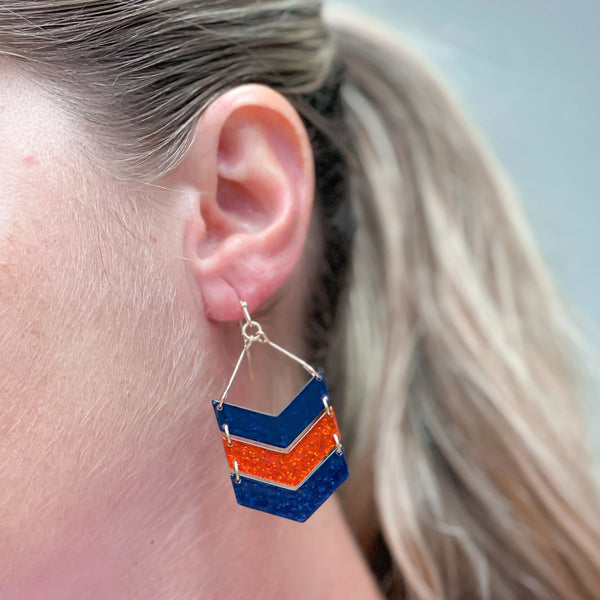 Glitter Game Day Arrow Dangle Earrings