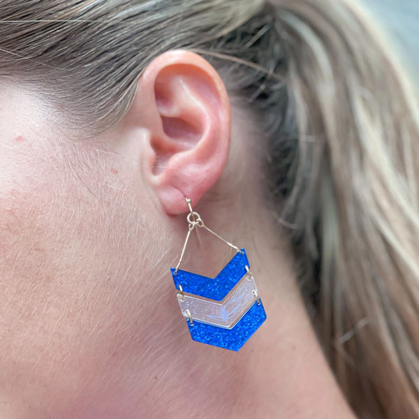 Glitter Game Day Arrow Dangle Earrings