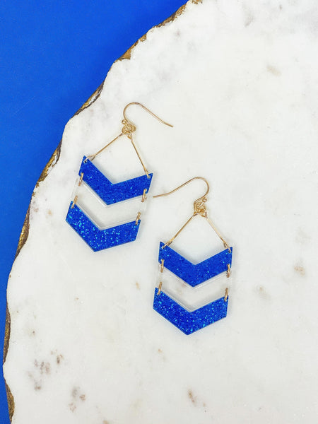 Glitter Game Day Arrow Dangle Earrings