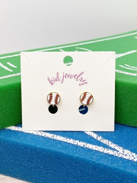 Kids Clip On Sports Stud Earrings