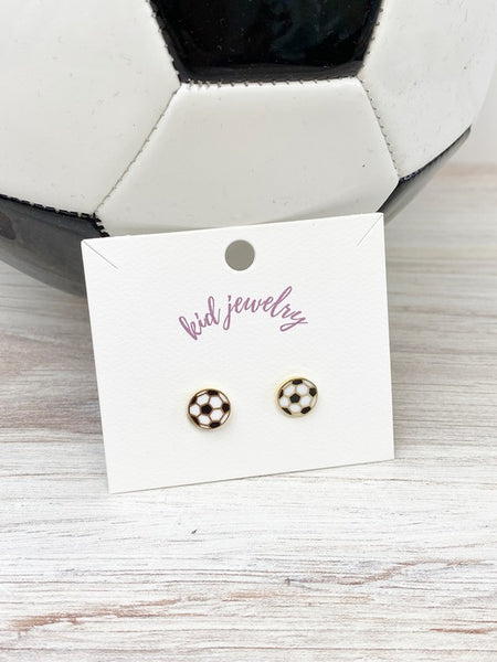 Kids Clip On Sports Stud Earrings