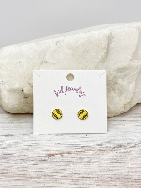 Kids Clip On Sports Stud Earrings