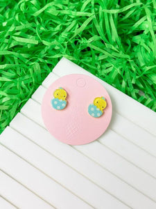 Acrylic Easter Chick Stud Earrings