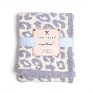 Luxury Cozy Kids Blanket - Blue Leopard