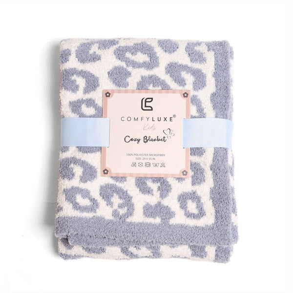 Luxury Cozy Kids Blanket - Blue Leopard