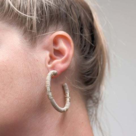 Metallic Suede Hoop Earrings