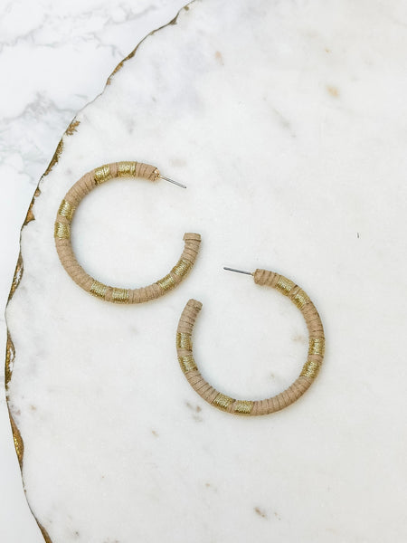 Metallic Suede Hoop Earrings