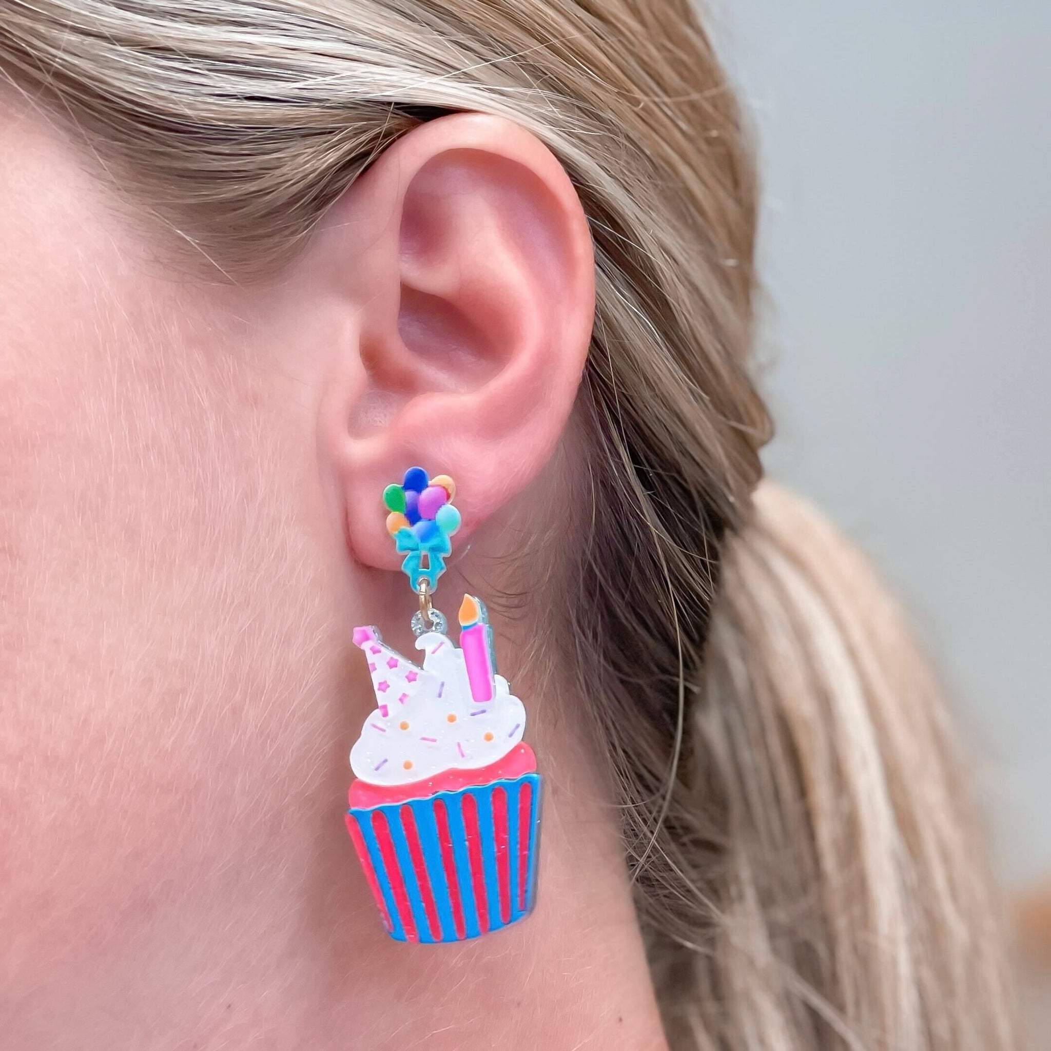 Birthday Cupcake Dangle Earrings
