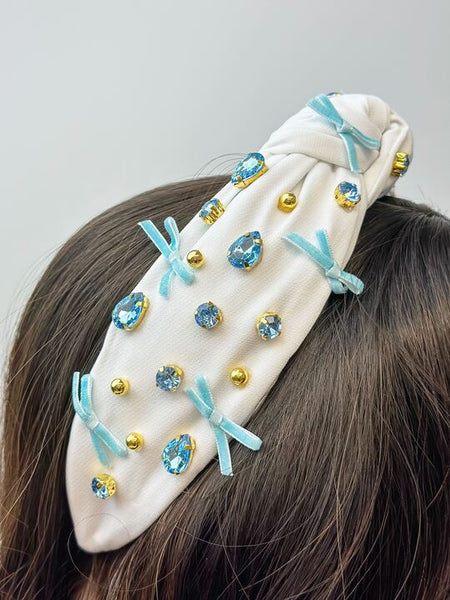 Ribbon & Jewel Top Knot Headbands