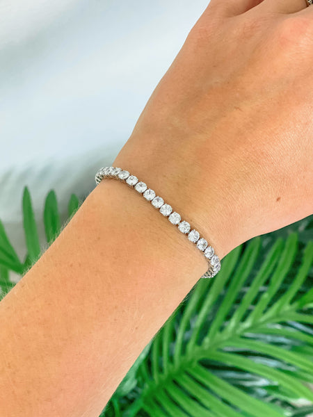 Cubic Zirconia Round Tennis Bracelets