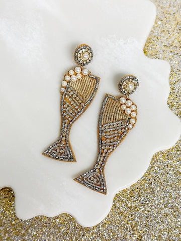 Bubbly Beaded Statement Earrings