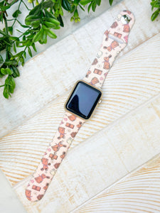 Chocolate Bunny Printed Silicone Smart Watch Band