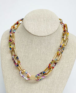 Chunky Gold & Acrylic Chain Necklaces