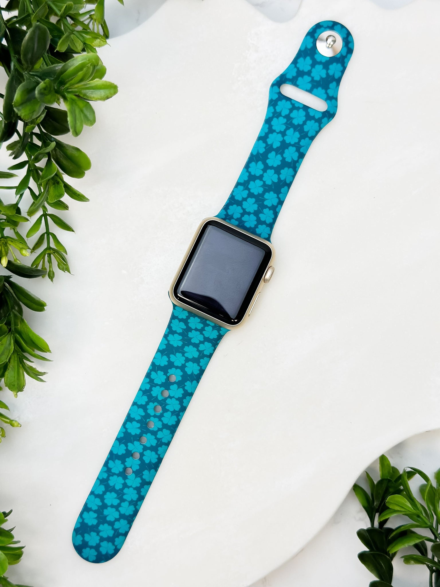 Clover Printed Silicone Smart Watch Band