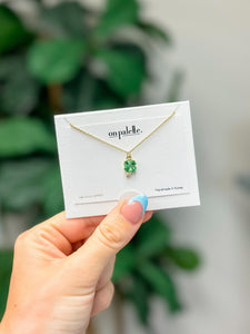 Cubic Zirconia Clover Pendant Necklace
