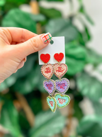 Conversation Heart Dangle Earrings
