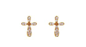 Cubic Zirconia Cross Stud Earrings