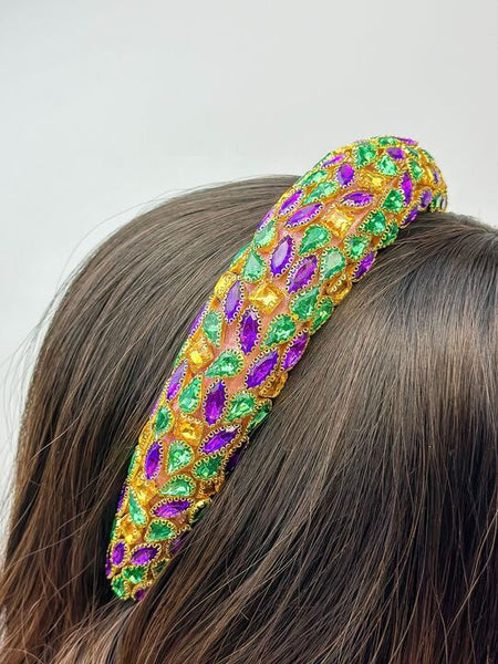 Crystal Mardi Gras Embellished Headband
