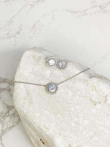 Cubic Zirconia Earring & Necklace Set
