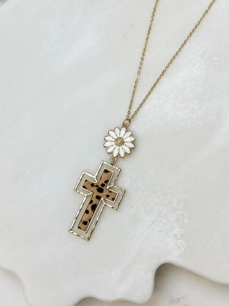 Daisy Cross Pendant Necklaces