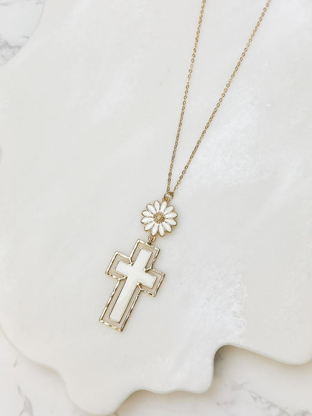 Daisy Cross Pendant Necklaces