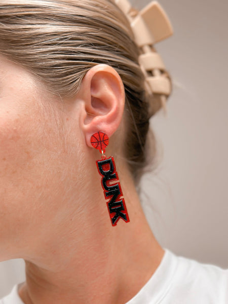 'Slam Dunk' Statement Dangle Earrings