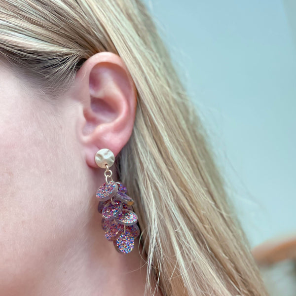 Confetti Disc Cluster Dangle Earrings