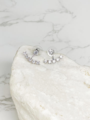 Cubic Zirconia Peekaboo Drop Earrings