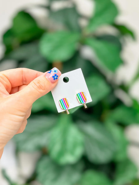 Enamel Pickleball Stud Earrings