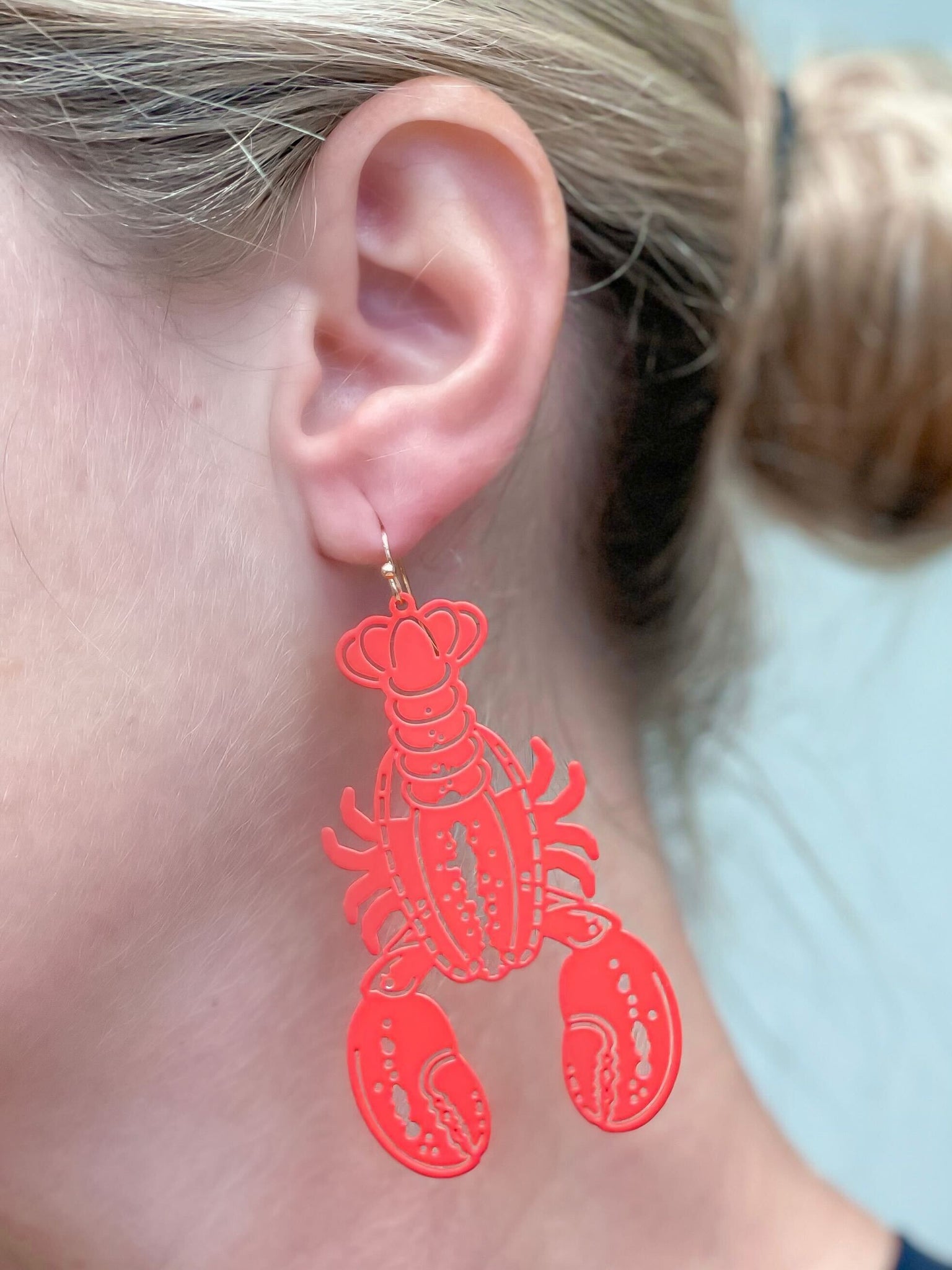 Pop Art Lobster Dangle Earrings