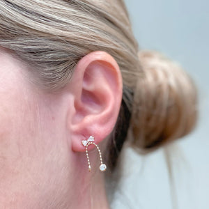 Crystal Bowtie Drop Earrings
