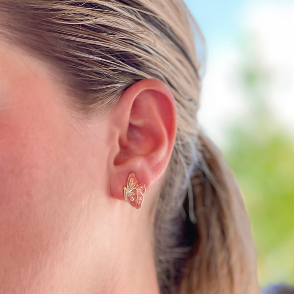 Butterfly Enamel Stud Earrings