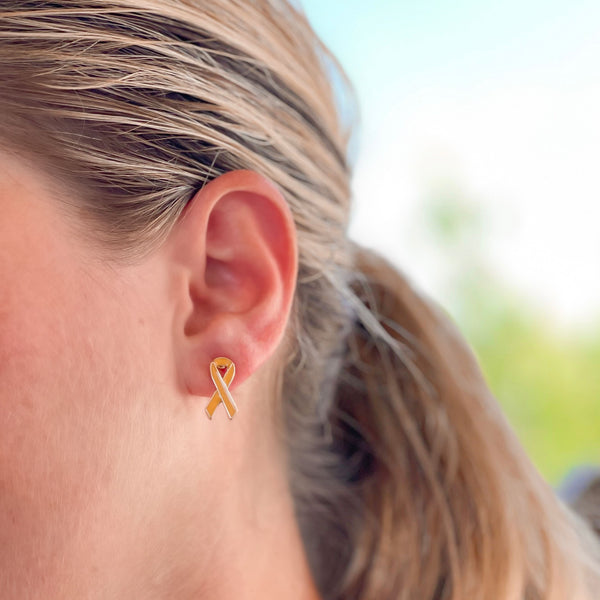 Yellow Ribbon Signature Enamel Stud Earrings