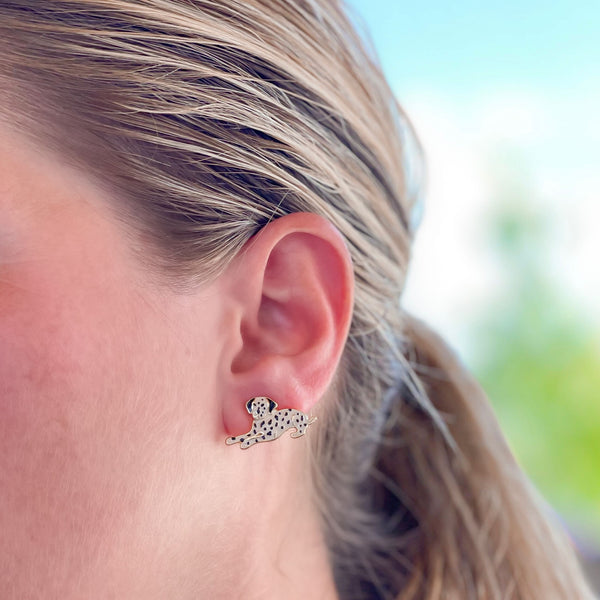 Dalmatian Enamel Stud Earrings