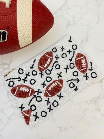 Football Plays Beaded Wristlet