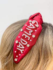 'Game Day' Embellished Headbands - Burgundy & White