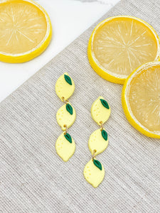 Lemon Clay Dangle Earrings