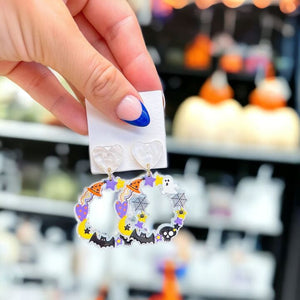 Halloween Icon Dangle Hoop Earrings