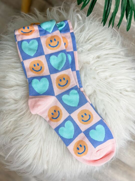 Happy Printed Crew Socks