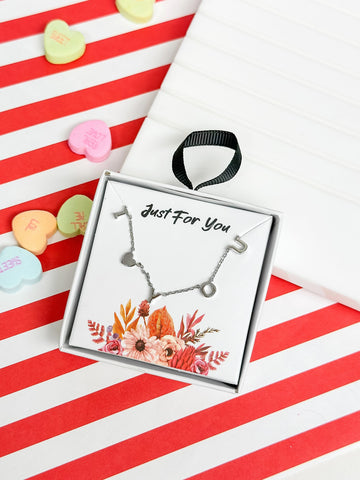 'I Heart You' Sentiment Chain Necklaces