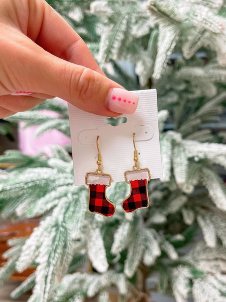 Printed Stocking Dangle Earrings