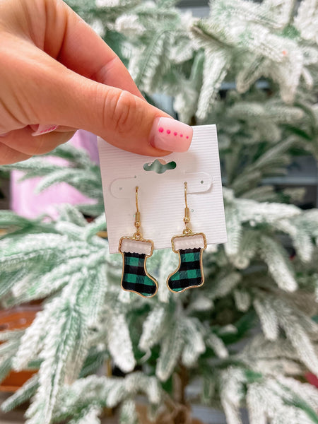 Printed Stocking Dangle Earrings