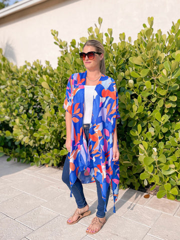 Leaf Print Kimono