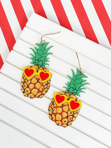 Vacation Pineapple Dangle Earrings