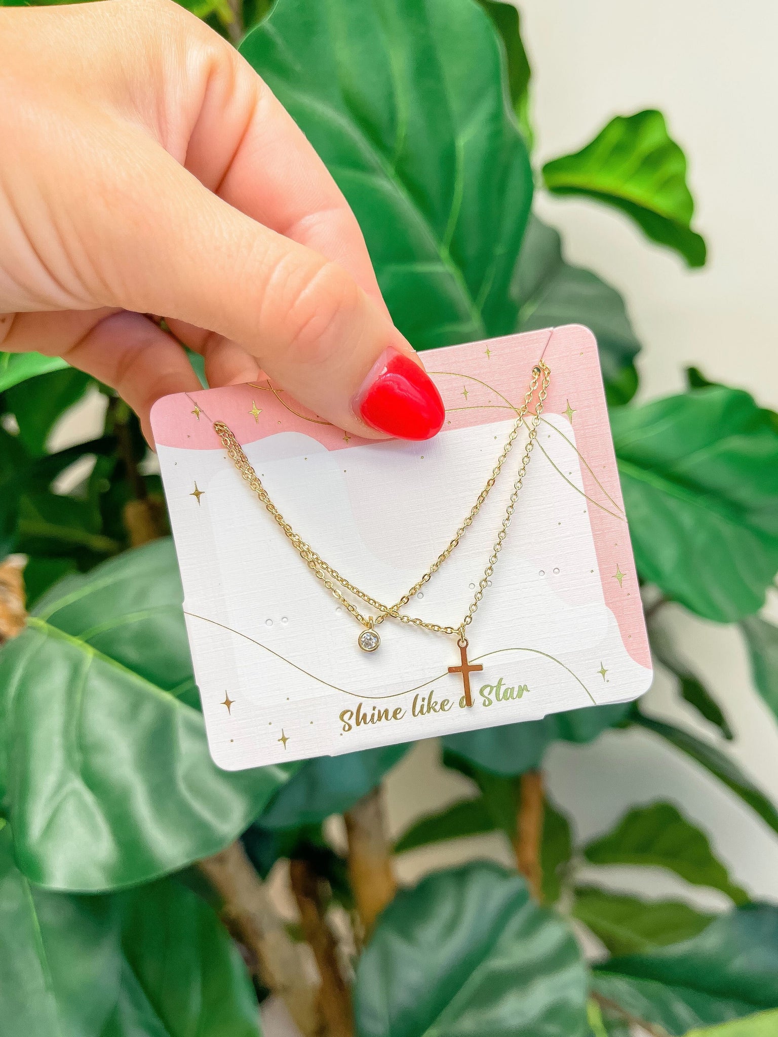 Cross Pendant Necklace Set