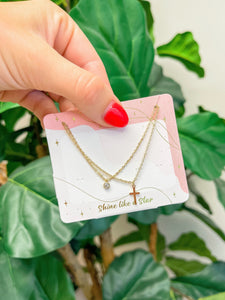Cross Pendant Necklace Set