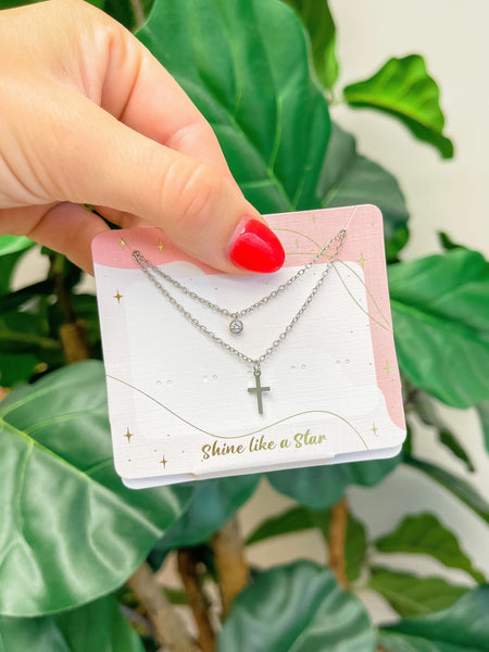 Cross Pendant Necklace Set