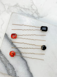 Halloween Rhinestone Hair Pin Set of 4