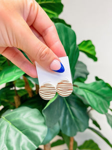 Zebra Print Wood Post Earrings